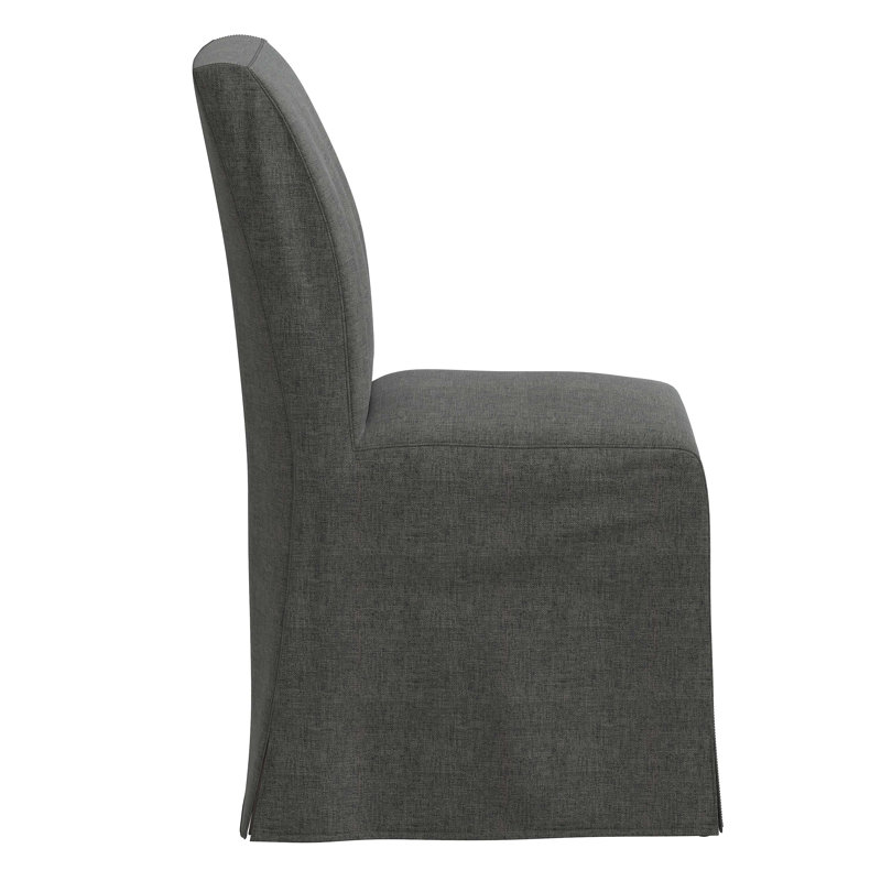 Sumatra Upholstered Parsons Chair, Zuma Charcoal Textured Linen