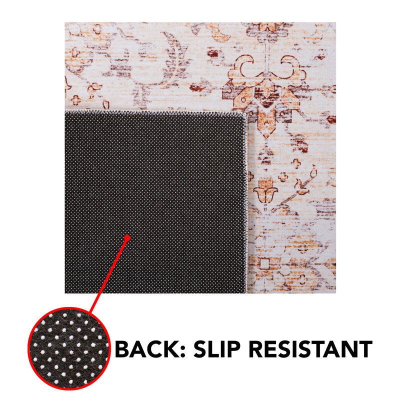 Ziebarth Oriental Beige Area Rug, Square 6'
