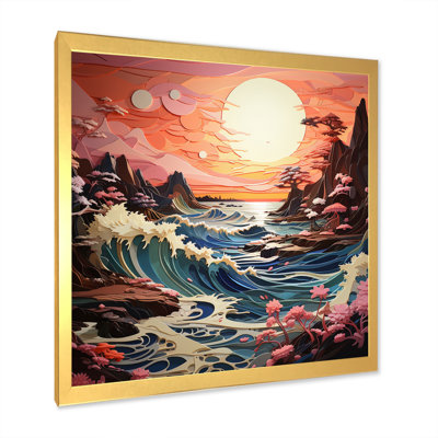 Coastal Seashore Serenade Papercut - Nautical & Beach Canvas Prints