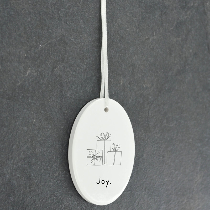 Carley Joy Presents Oval Shaped Ceramic Ornament