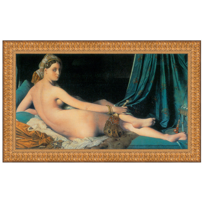 Le Grand Odalisque, 1814 par Jean Auguste Dominique Ingres, reproduction d'art encadrée, H 19 po x l 28,5 po x P 1,75 po