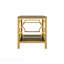 Table d'appoint carrée en or 19,7 po avec plateau en verre trempé et tablette de rangement, table de bout glamour de luxe avec structure en métal pour le salon, la chambre à coucher, le canapé, la table d'appoint pour petit espace-133335213