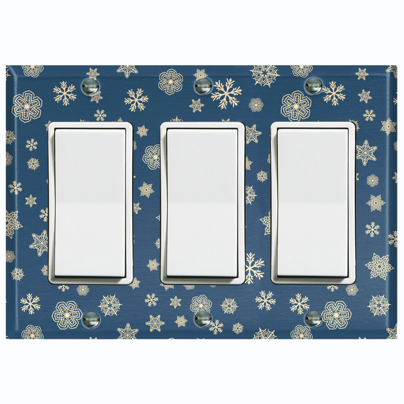Plaque murale d'interrupteur à bascule Christmas 3-Gang, H 4,5 po x l 4,56 po x P 0,15 po