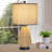 Inaya 22.8 in. Rattan Table Lamp with Dual USB Ports