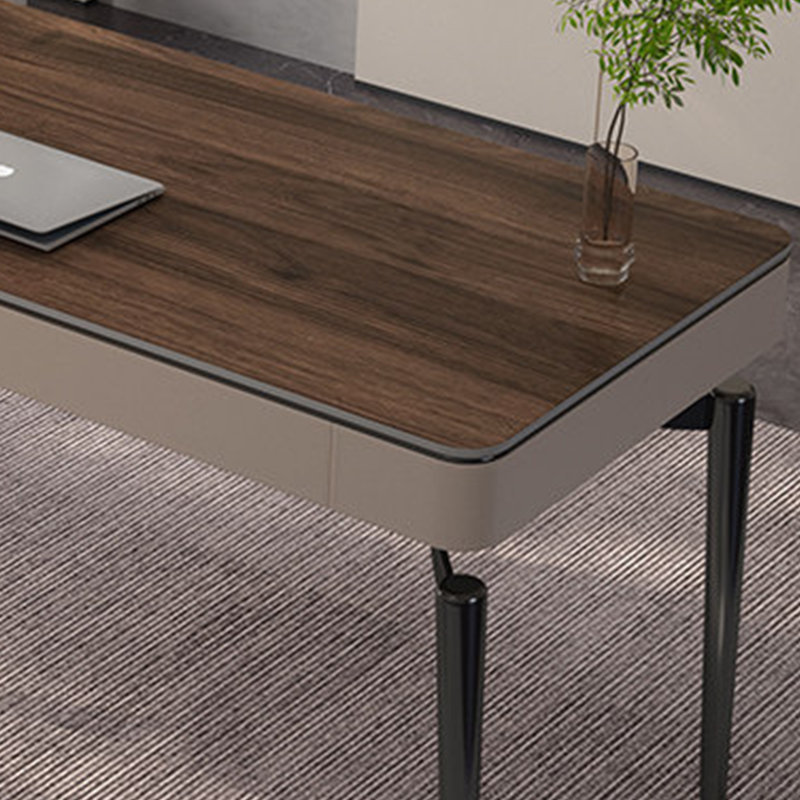 Bureau moderne en bois massif minimaliste, H 31,49 po x l 70,86 po x P 23,62 po