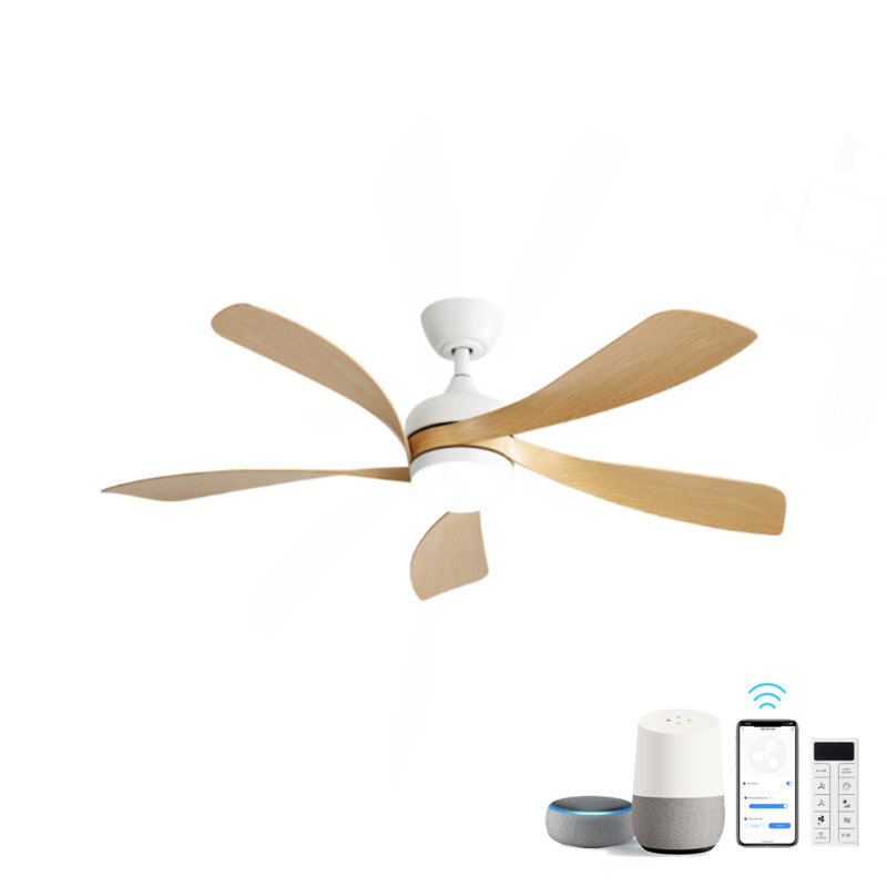 45 Inch Smart Ceiling Fan With Light 18W Tri Color Dimmable LED Alexa APP Control Quiet Reversible Motor Memory Function Timer
