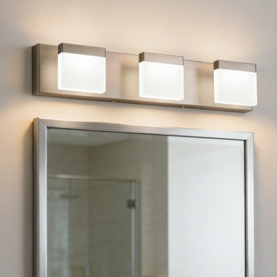 Barre d'éclairage de meuble-lavabo à DEL 3 lumières 24 po, 5 lumières, 24 W, nickel brossé