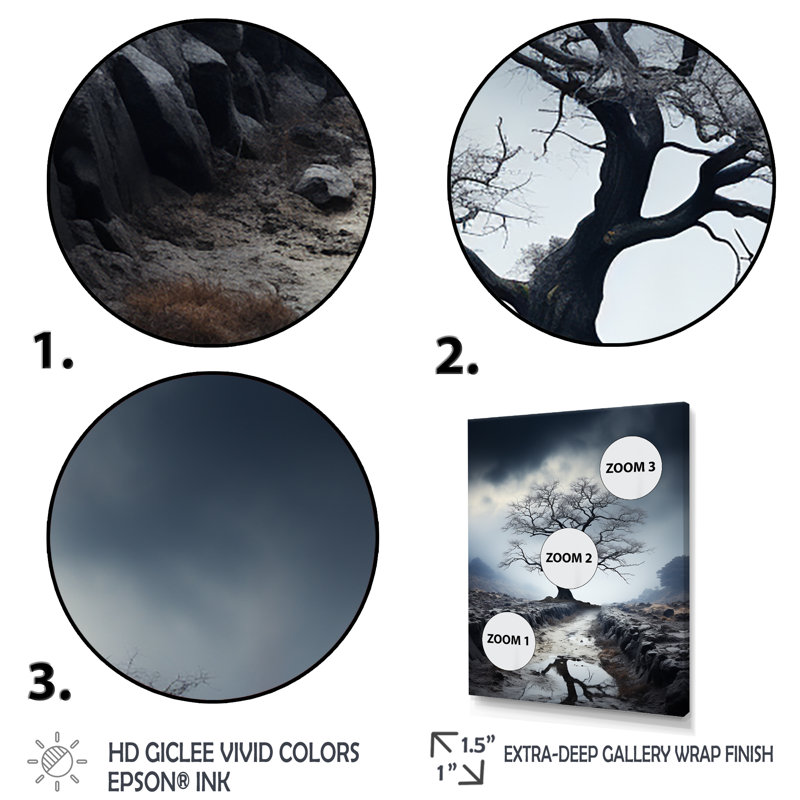 Arbre, ombrages tranquilles et monochromes III - art mural floral et botanique dans le salon, H 20 po x l 12 po x P 1 po