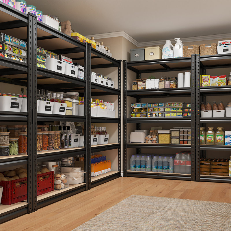 Étagère de rangement à 5 niveaux de 28 po de largeur, tablette réglable, étagère de garage robuste pour garde-manger