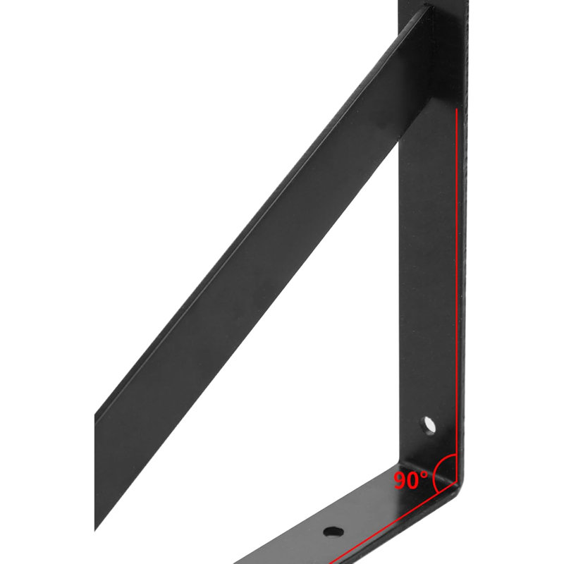 12 supports en forme de A en métal noir pour tablettes robustes, H 5 po x l 8 po x P 1,50 po