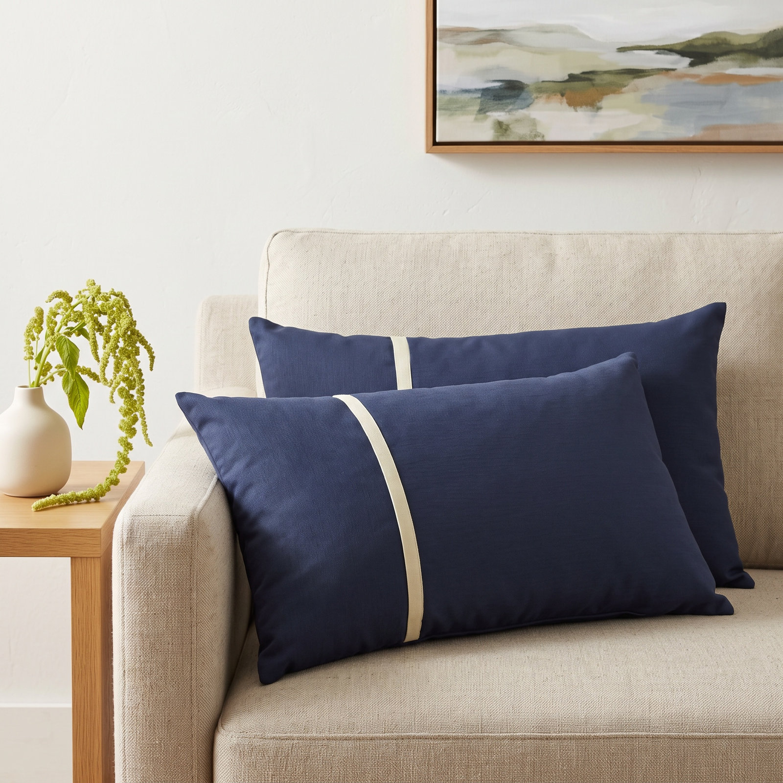 Idina Sunbrella® Pillow Cover & Insert, 12" x 24"