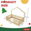 Lit simple / double pour enfants avec rails hauts et lumière DEL, style Montessori, assemblage sécuritaire et facile pour enfants-129527461-129527460