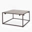 Table basse moderne et industrielle, gris et bronze