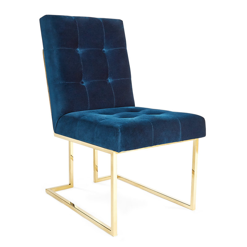 Chaise Goldfinger, 100% coton bleu marine Rialto