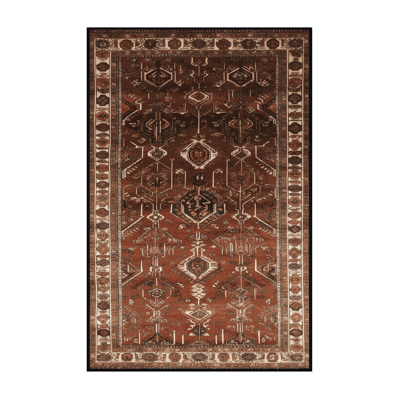 Tapis brun lavable à la machine, Rectangle 5 pi x 8 pi