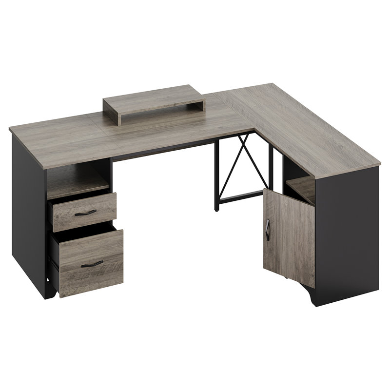 L-Shaped Computer Desk, Grey