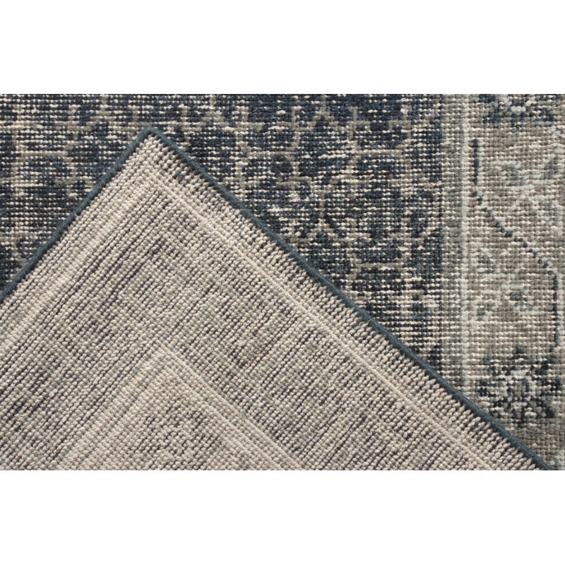 Distressed Homage Hand Knotted Wool Area Rug, Rectangle 5' x 8'