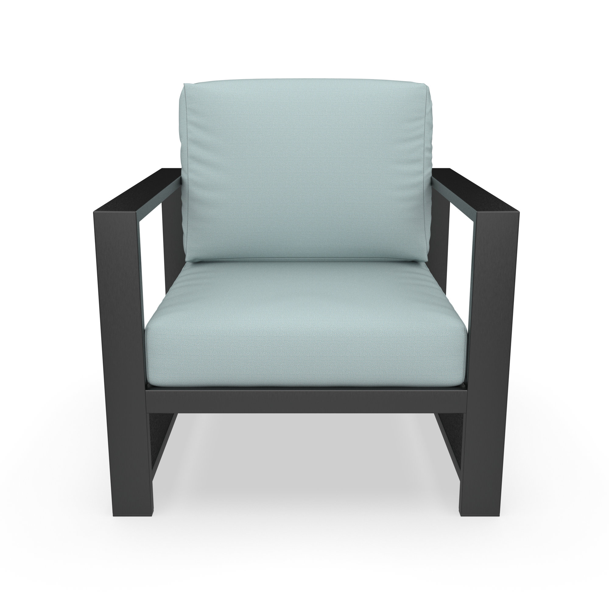 Dulcie Metal Outdoor Armchair with Sunbrella Cushions, Sunbrella Bliss Dew