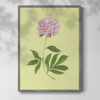 Pivoines en jaune I, reproduction encadrée - bois massif