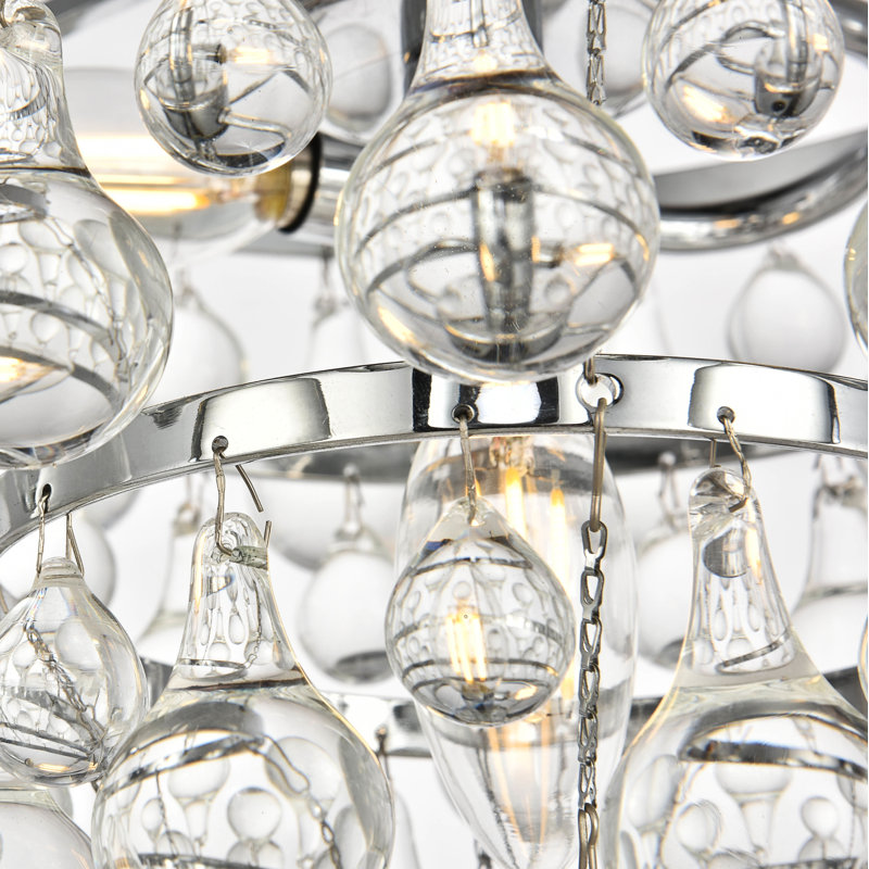 Lustre étagé unique Buckby, Chrome, H 11,4 po x l 13 po x P 13 po, 3 lumières