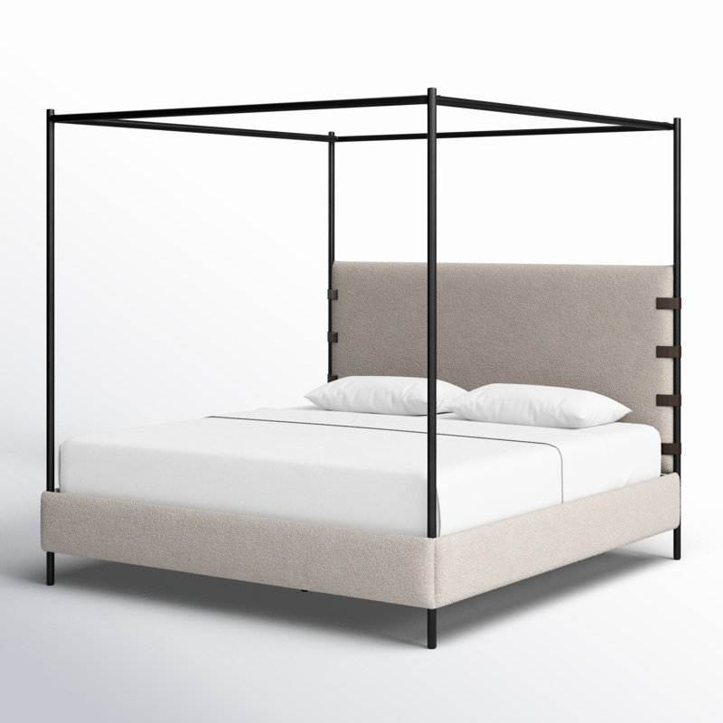 Anderson Boucle Canopy Bed, King, Knoll Natural