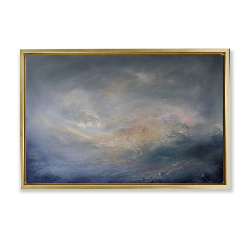  «Swirling Abstract Clouds» par Lydia Orange, H 17 po x l 25 po, Cadre doré