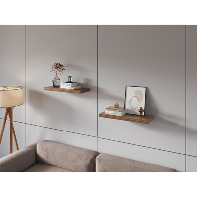 Tablette flottante Iva en mélamine X2, noyer