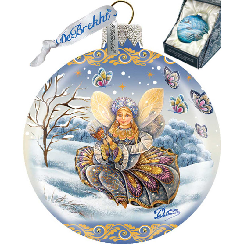 3'' Handmade Glass Holiday Shaped Ornament, Fairy-Girl