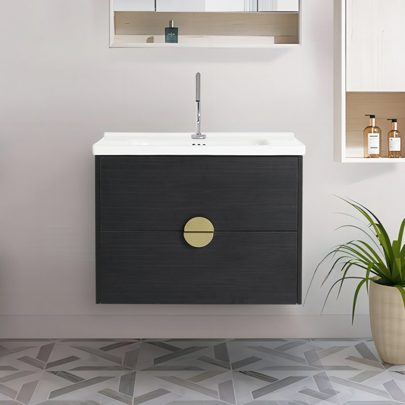 Arkadius 27.8'' Single Bathroom Vanity with Ceramic Top
