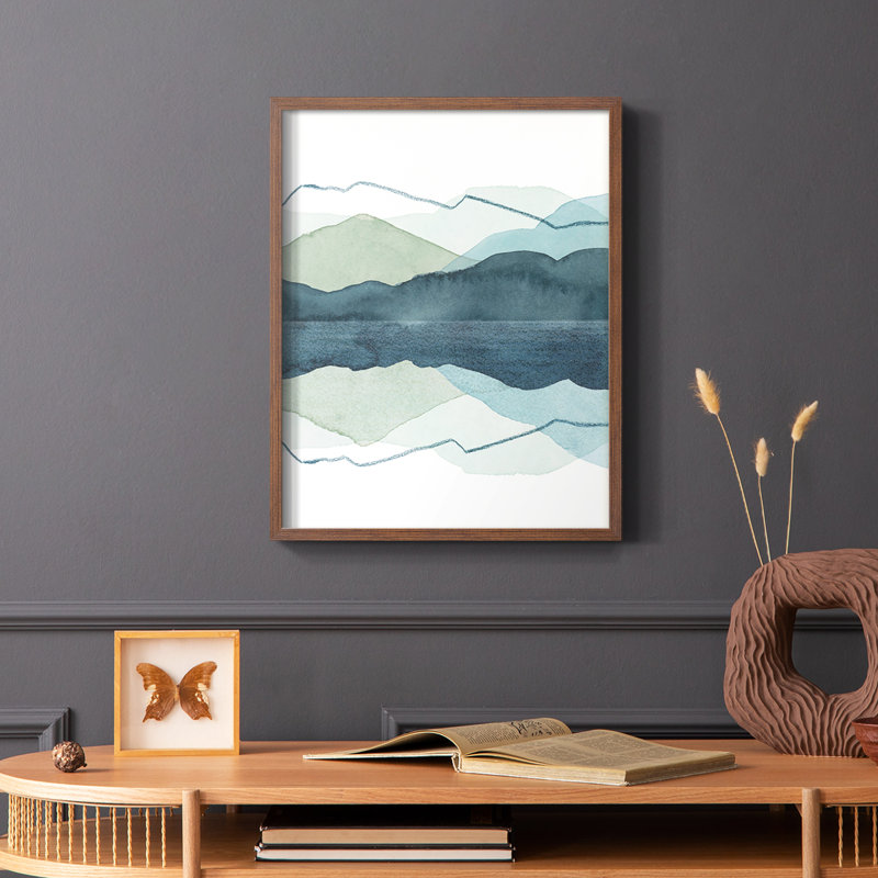 Reproduction encadrée de glaçons II - bois massif, Brun, H 20 po x l 16 po