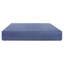 Matelas en mousse pleine densité 12 po avec mémoire D2,5, roulé et bleu - gris, doux protecteur D2,5, enroulé, enveloppé de tissu