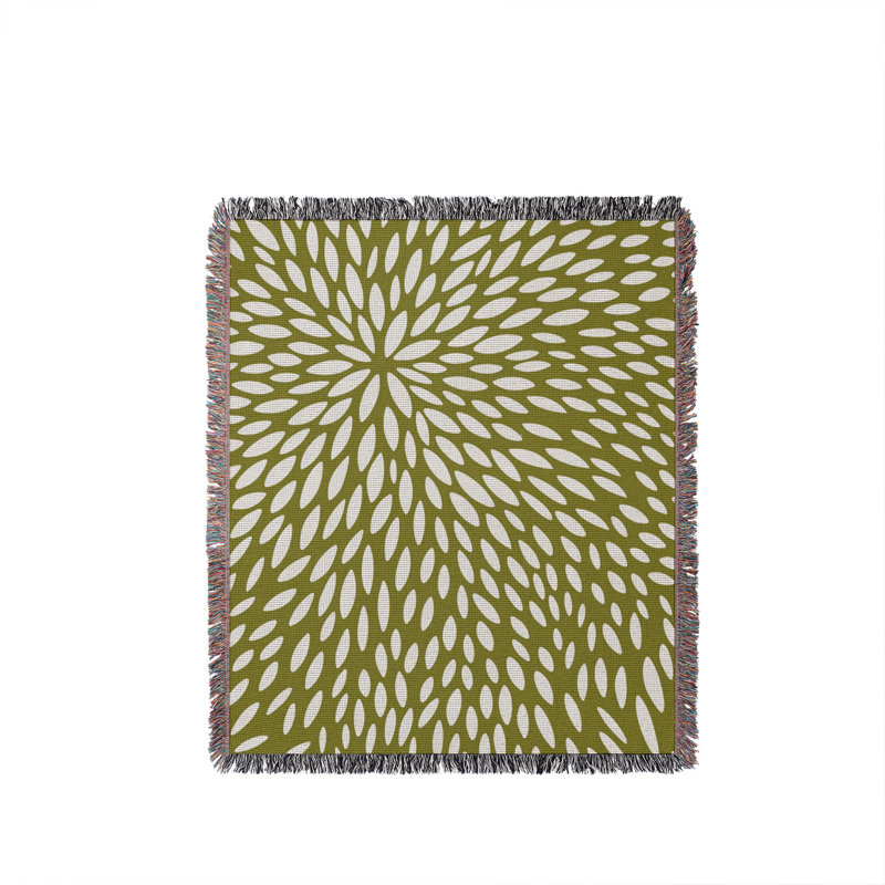 Jeté en coton Addy, Chartreuse, 60 po x 80 po