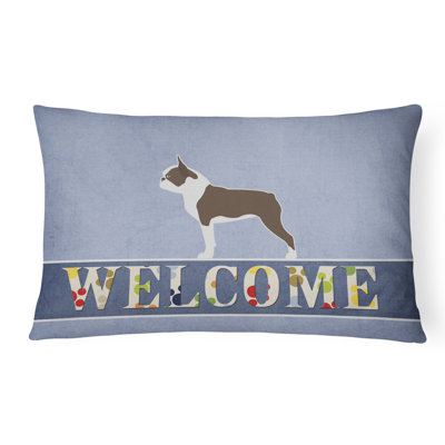  Coussin Boston Terrier Welcome