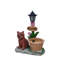 Statue d'extérieur de jardinière solaire chiot assis