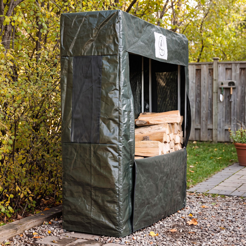 Abri en rondins vert en forme de pingouin, Vert