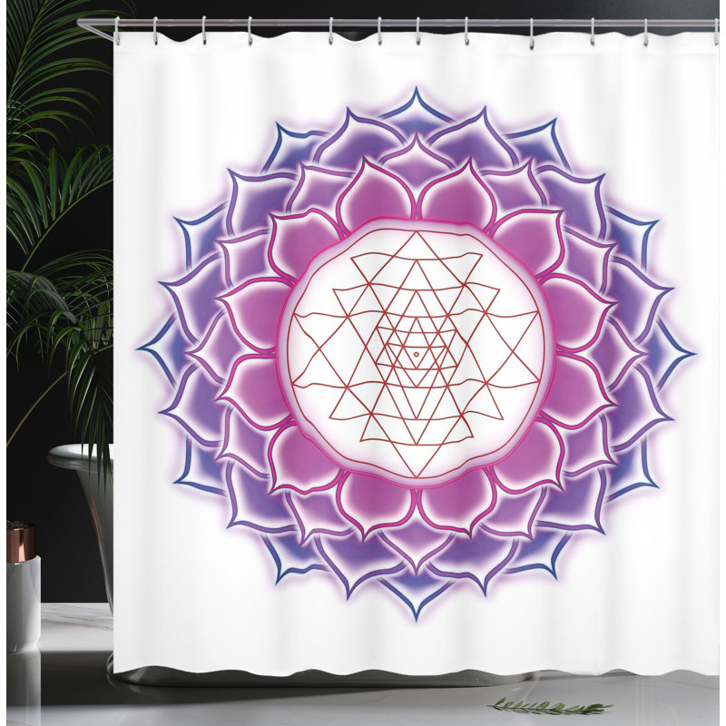 Rideau de douche Ambesonne Mandala fuchsia Yantra, H 75 po x l 69 po