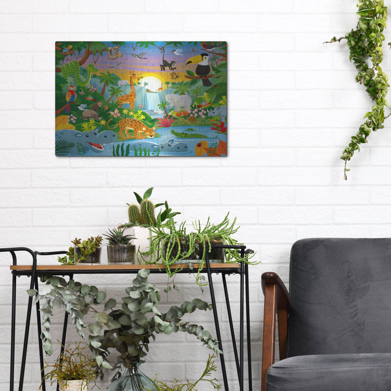  «Jungle Adventure» par DoodleScapes, art mural en métal, 16 po x 12 po, H 12 po x l 16 po