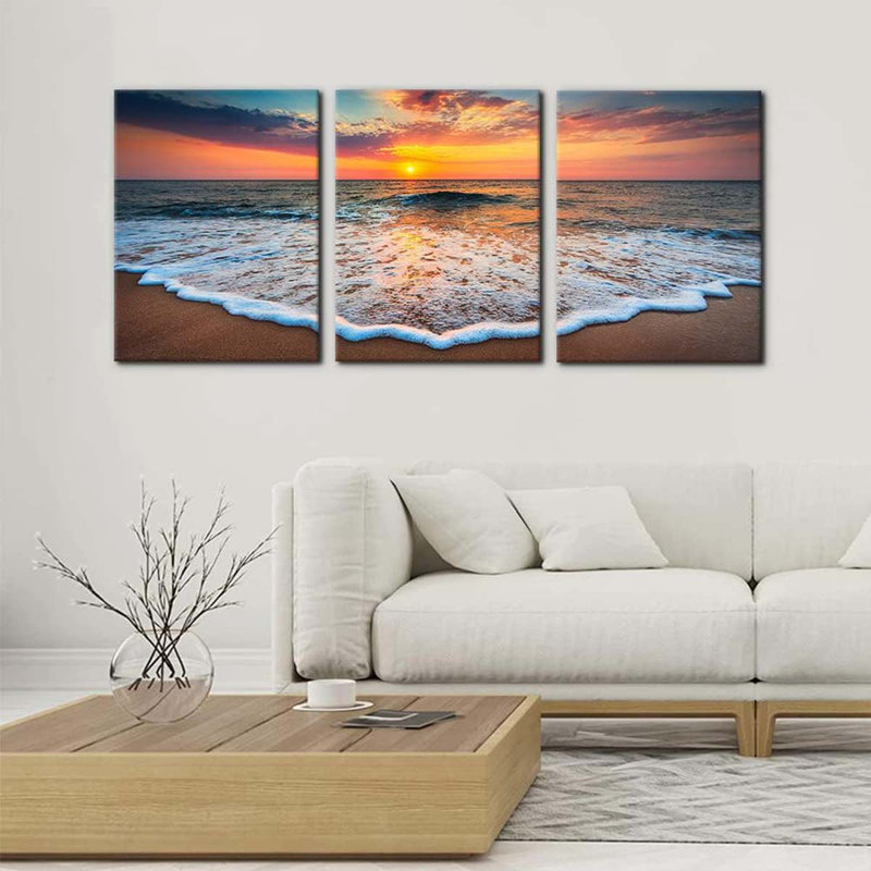 3 Piece Wrapped Canvas Print, 40 cm H x 90 cm W