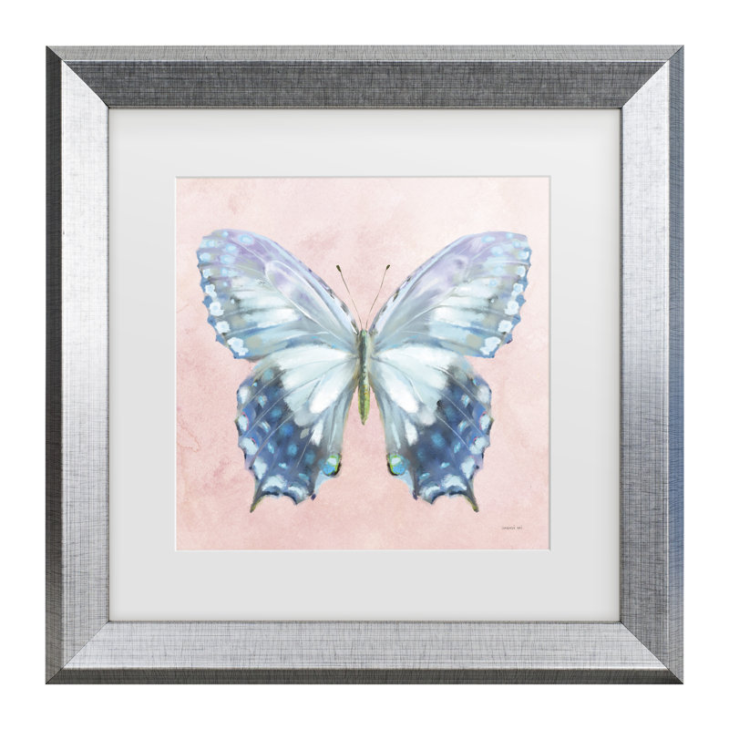 «Danhui Nai Aflutter I Watercolor Matted», art encadré, H 19,5 po x l 19,5 po, Cadre argenté