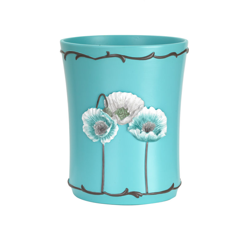 Plastic Open Waste Basket - 4 Gallons, Aqua