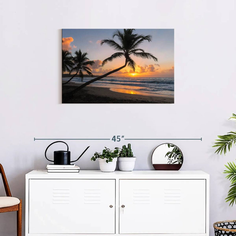 Coucher de soleil sur l'île tropicale Gillard, H 20 po x l 30 po