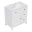 Meuble-lavabo 30 po avec comptoir, meuble-lavabo avec porte et deux tiroirs, structure en bois massif-107088068