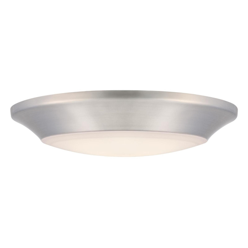 Makira Acrylic LED Flush Mount, Brushed Nickel, 1.25" H x 7.5" W x 7.5" D