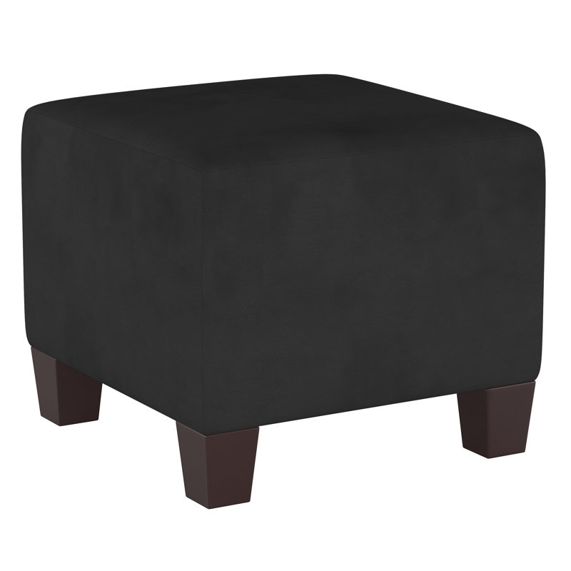 Connie Upholstered Ottoman, Classic Black Performance Velvet