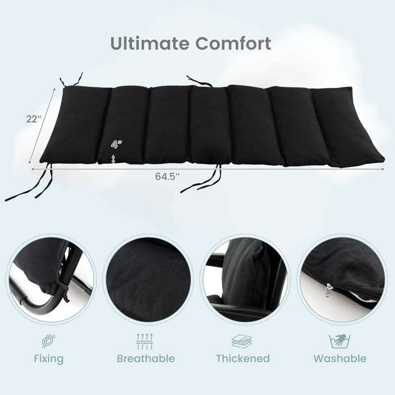 Chaise pliante zéro gravité avec coussin Garriga, Noir