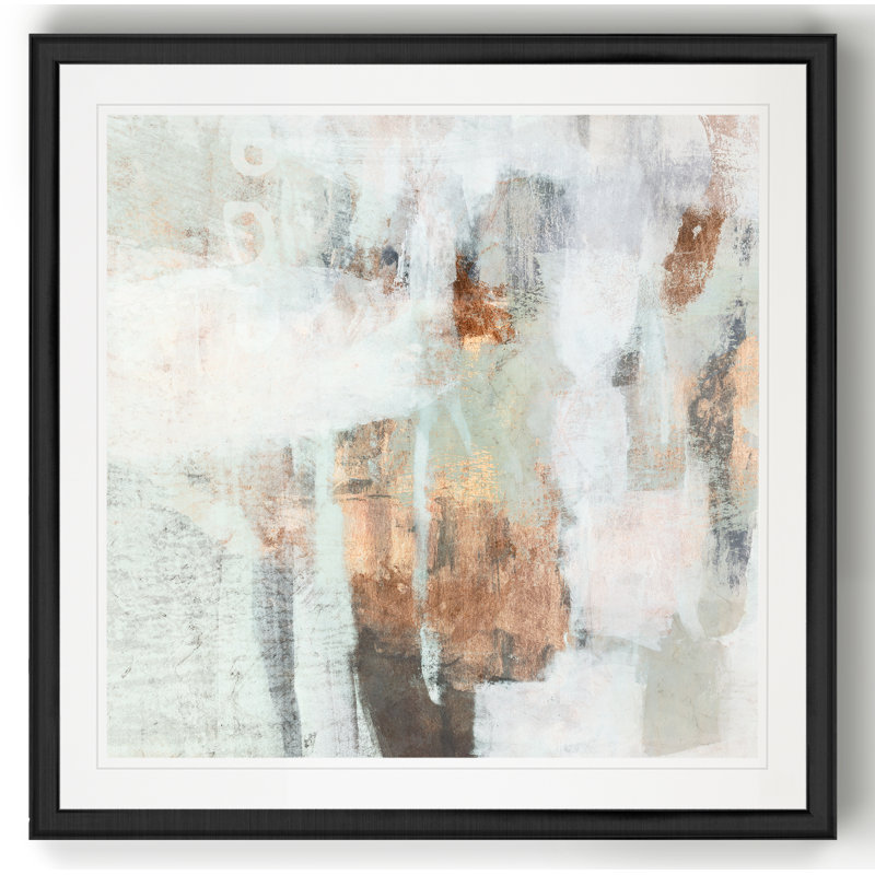 " Burnished Mint I ", Black Framed, 30.5" H x 30.5" W x 1.5" D