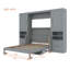 Lit escamotable double avec rangement / lit mural personnalisable avec placard, tiroirs et tablettes-410245981
