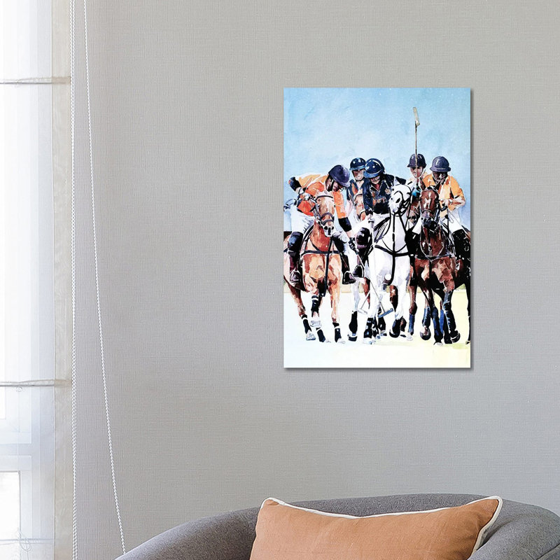 Ride Off Polo by EdsWatercolours - Gallery-Wrapped Canvas Giclée on Canvas, Wrapped Canvas