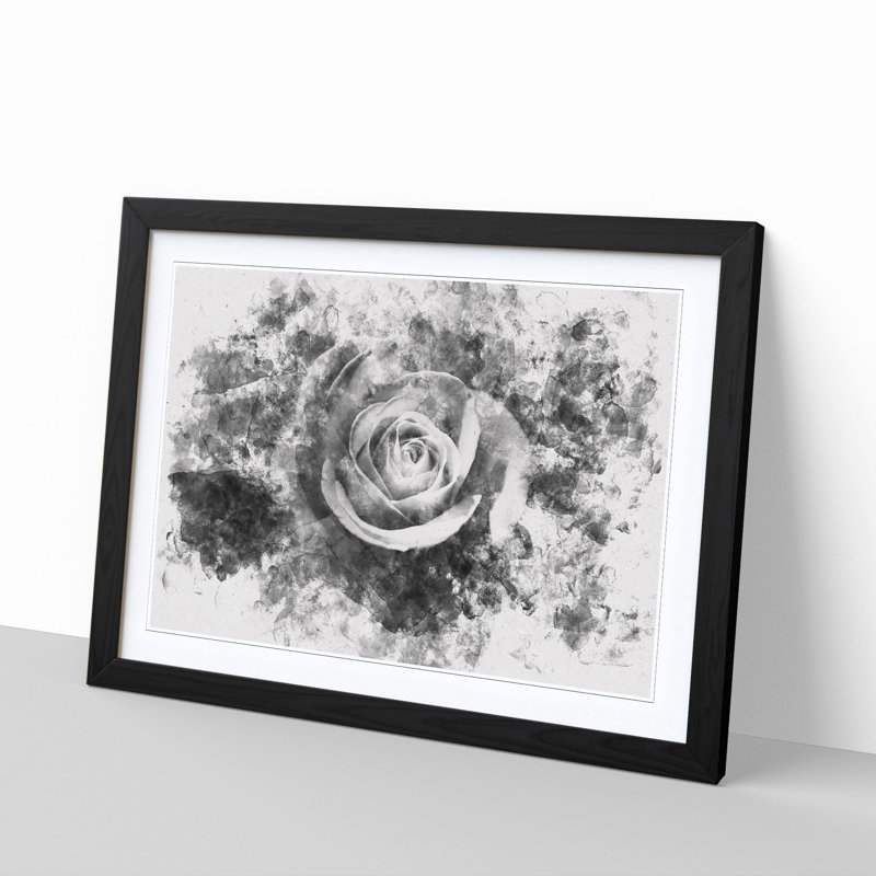 Rose Rodion Kutsaev - Picture Frame Painting Print, 24cm H x 33cm W x 2cm D, Black Framed