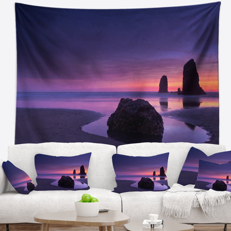 Tapisserie rocheuse mauve Seascape, H 50 po x l 60 po